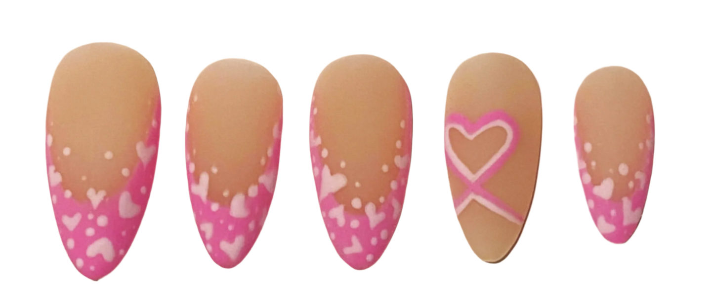 "Sweetheart Swirl" Valentine's Day Press-on Nail Set