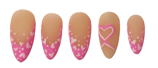 "Sweetheart Swirl" Valentine's Day Press-on Nail Set