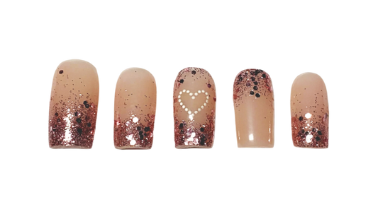 "Love Bug Glitter" Valentine's Day Press-on Nail Set