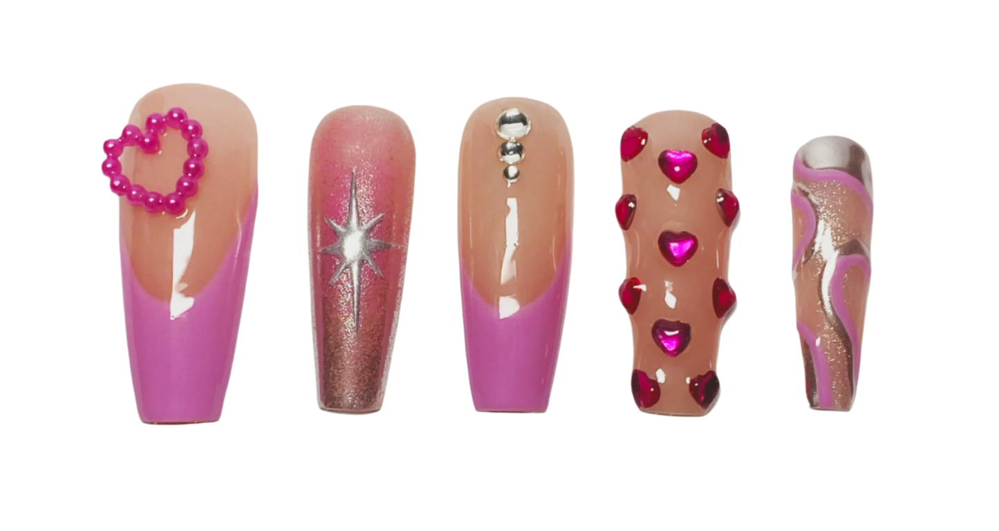 "Cosmic Crush" Valentine's Day Press-on Nail Set